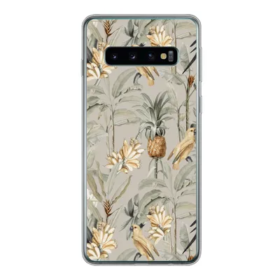 Produktbild von MuchoWow® Handyhülle Schutzhülle Hülle für Samsung Galaxy S10 Blume - Ananas - Vogel Silikon Softcase Handy Hülle - Handytasche