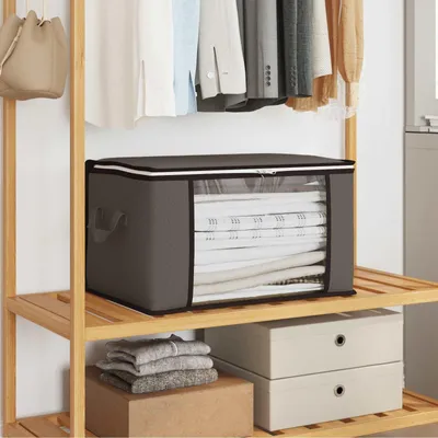 Produktbild von Möbel Aufbewahrungsbox mit transparentem Seitenfenster 2 pcs GrauAufbewahrungsboxen - Aufbewahrungsboxen c6724