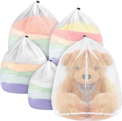 Produktbild von XL Wäschesack 5er Set, Premium Wäschenetz für Waschmaschine und Aufbewahrung