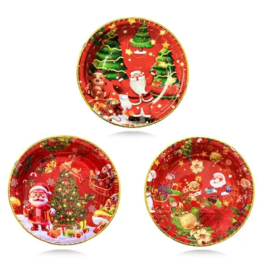Produktbild von Solidchoice – Set mit 3 wiederverwendbaren Weihnachts-Teller mit weihnachtlichen Motiven