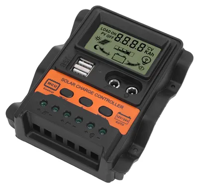 Image de Régulateur de charge solaire avec deux ports USB, PWM 12 V/24 V, adaptation automatique, pour panneaux solaires, destiné aux systèmes hors réseau, 60 A