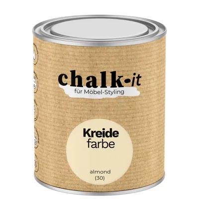 Produktbild von Kreidefarbe Chalk-it (30) Almond 0,75L Shaby Chic Möbel Holzlack Natur Vintage Möbellack