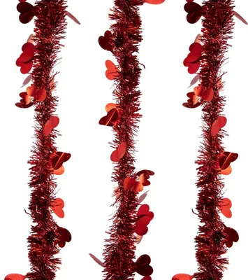 Produktbild von Oblique Unique 3x Folien Girlande Herzen Geburtstag JGA Hochzeit Party Feier Deko - rot