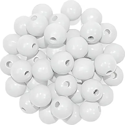 Obrázok produktu pre Drevené korálky FSC100% 8 mm biele, 80 kusov