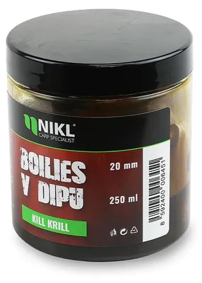 Obrázek produktu pro Nikl Boilies V Dipu Kill Krill 250 ml 20 mm
