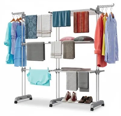 Image de InAndOutdoorMatch - Étagère à linge - 3 niveaux - Pliable, Image générée par une IA
