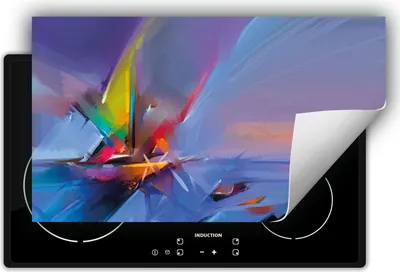 Produktbild von DarHaus Herdabdeckplatte 90x52 cm Anti Rutsch Matte Aufrollbar, Boot - Bild