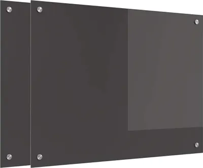Immagine prodotto di vidaXL Pannello per parete della cucina, 2 pezzi, grigio scuro, 80 x 60 cm, vetro temperato