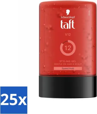 Image de Taft - V12 - Gel coiffant - Fixation ultra-rapide - 300 ml - Pack avantage - 25 pièces