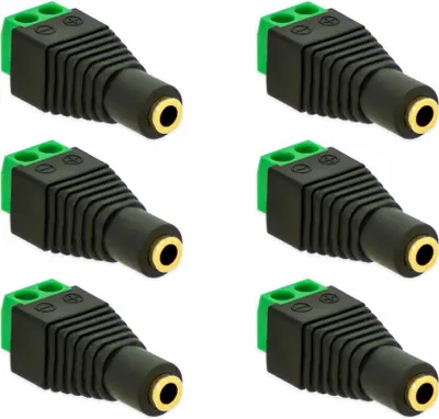 Produktbild von Klinken Buchse 3,5mm Adapter > Terminal Block 2-Pin Schraub Klemmen Vergoldet[6x Buchse]