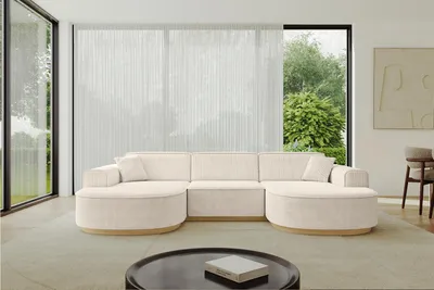 Produktbild von ALTDECOR Ecksofa in U-Form  MARI-U1-v2 - 303x171x83 cm Beige -  Corner Sofa Bett Eckcouch Couch L-Form Wohnlandschaft Cauchsofa