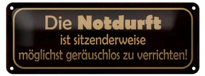 Produktbild von Blechschild Spruch 27x10cm Notduft ist sitzenderweise zu verrichten