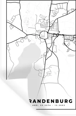 Produktbild von MuchoWow® Wandtattoo Wandsticker Wandaufkleber Stadtplan - Neubrandenburg - Karte 60x90 cm Selbstklebend und Repositionierbar - Sticker - Dekorfolie