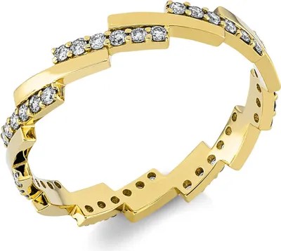 Produktbild von Ring aus 750 Gold Gelbgold 42 Brillanten 0,35ct W-SI B:3,5mm Innenumfang 54mm  Ø17.2mm