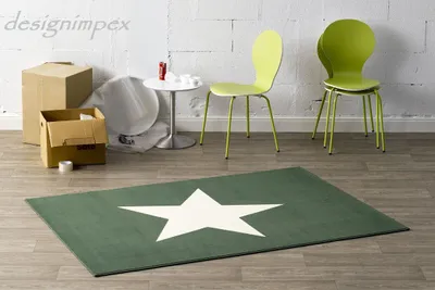 Produktbild von Trend Teppich Stern Grün Creme 140 x 200 cm CM-9