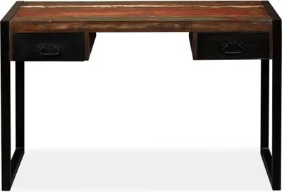 Produktbild von vidaXL Schreibtisch mit 2 Schubladen Altholz Massiv 120x50x76 cm
