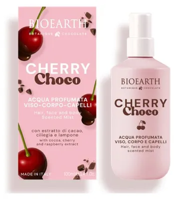 Imagen del producto de Bioearth, Cherry Choco, refrescante spray, para cuerpo, rostro y cabello, 100 ml