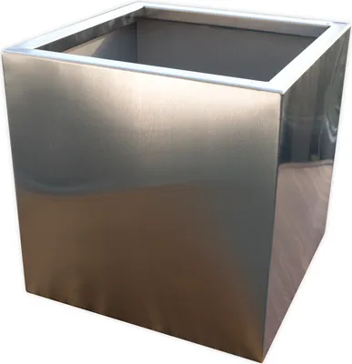 Produktbild von Köhko® Designer-Blumenkübel aus Edelstahl VIVO 55 x 55 x 43 cm | matt gebürsteter Pflanztopf eckig & groß