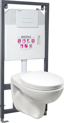 Zdjęcie produktu dla Zestaw podtynkowy WC z miską Doris i przyciskiem Pacific White
