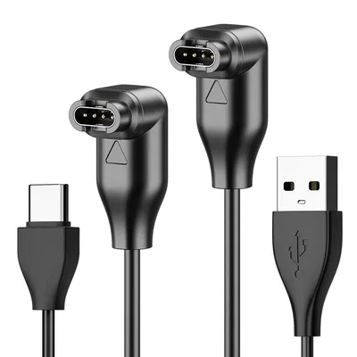 Produktbild von 2 Stück Ladekabel für Garmin Uhr Ladekabel, 100cm/3,3ft USB-C Winkel Ladegerät für Garmin Fenix/Venu/Forerunner/Instinct/Vivoactive/Approach Series