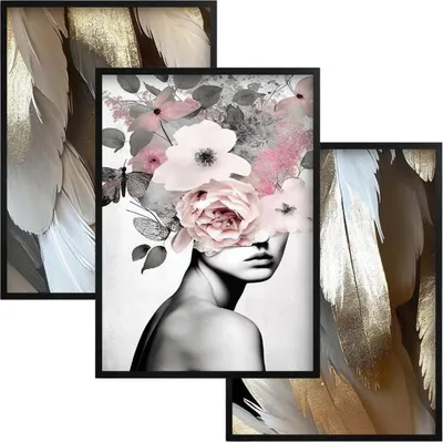 Produktbild von Poster Wandbilder Dekoration für Wohnzimmer Schlafzimmer Glamour Gold Frau