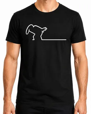 Produktbild von La Linea Balum Strichmännchen Osvaldo Cartoon Retro Cavandoli Herren T-Shirt, Schwarz, M