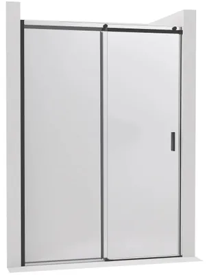 Imagen del producto de Puerta corredera de ducha Santoro, lado izquierdo, 6 mm de grosor, color mate, cristal esmerilado, dimensiones 120x195 cm