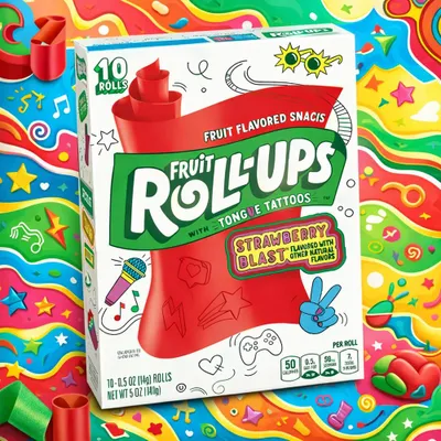 Produktbild von Fruit Roll-Ups Tongue Tattoos Strawberry Blast 141g