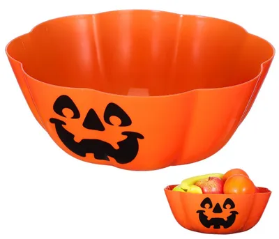 Halloween-Schale, Kürbis-Design, 29,5 cm, PP, orange