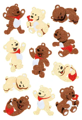 Produktbild von HERMA 3271 Aufkleber Bärchen Glitzer klein groß, 11 Stück, Tiere Sticker mit Bären Teddybär Motiv, Kinder Etiketten für Fotoalbum Tagebuch Poesiealbum Scrapbooking Geburtstag Deko Briefe DIY Basteln