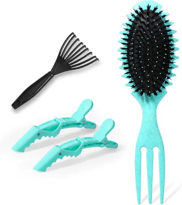 Image de Brosse démêlante pour cheveux bouclés et longs, flexible, utilisable sur cheveux mouillés ou secs, sans douleur