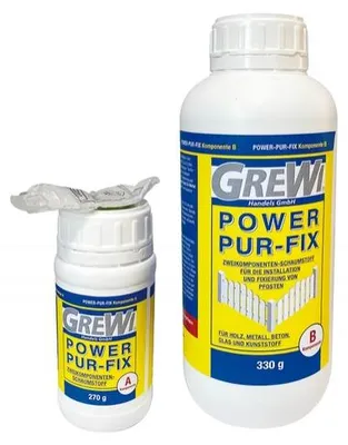 Obrázek produktu pro Grewi Power-Pur-Fix: Náhrada za malty, jednoduché a rychlé řešení pro instalaci a upevnění sloupů