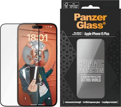 Obrázek produktu pro PanzerGlass ® Keramická ochrana pro iPhone 15 Plus | Ultra-Wide Fit w. EasyAlignerr