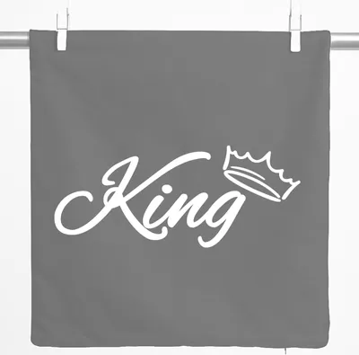 Produktbild von Huuraa Kissenbezug King Krone 40x40cm Steel Grey Baumwolle Dekokissenbezug Geschenkidee
