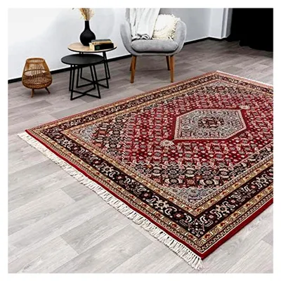 Produktbild von Orientteppich Bidjar | Schurwolle | Orientalisch | Rot, Handgeknüpft, Größe: 90x160 cm