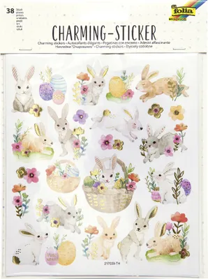 Produktbild von folia Charming Sticker "Easter" 38 Sticker aus Papier in Frühlingsmotiven