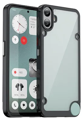 Produktbild von Schutzhülle für Nothing CMF Phone 1 Klar Rückseite Stoßfeste TPU Silikon Bumper Hülle Schwarz