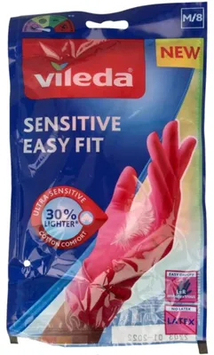 Productafbeelding van Vileda Handschoen sensitive easy fit M (1 paar)