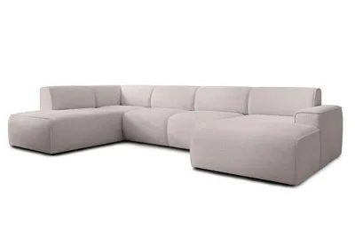 Image de AX LIVING Canapé XXL en forme de U Didim creme 378cm de large moderne & généreux G