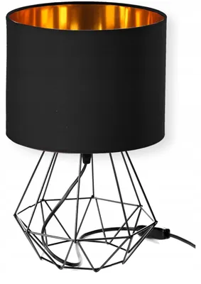 Produktbild von Skylighting Midnight Gold Tischleuchte E27 mit Stoffschirm