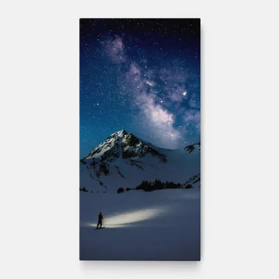 Produktbild von ARTHUB® Leinwandbild 50x100 cm, Pretty Sky Winter | Wohnzimmerdekoration, Hängende Bilder, Wanddekoration, Heimdekoration, Landschaften, Winter