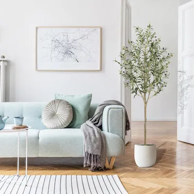 Kunstolivenbaum 182,9 cm mit Topf, künstliche Pflanze für Innen