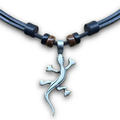 Produktbild von HANA LIMA | Surferkette Gecko Kette Leder Halskette Herren Damen Schmuck