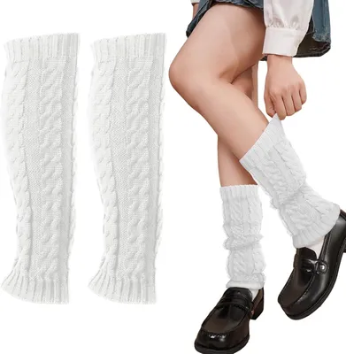 Produktbild von Gestrickte Winter-Beinstulpen für Mädchen, Ballettstulpen, klobige Stiefel