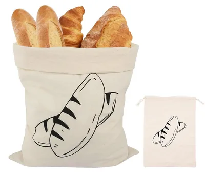 Produktbild von 2er Set Leinenbeutel, 40x30 cm, naturbelassen, wiederverwendbar, mit Kordelzug, für Brot, Obst, Gemüse, Mehrzweck Aufbewahrung