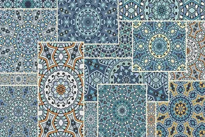 Produktbild von Terrasse Vinyl Strahlungsbeständiger Teppich Mandala Patchwork 60x90