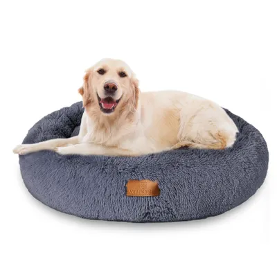 Produktbild von Veddelholzer Ø 60 cm (S) Dunkelgrau Hundebett Katzenbett Hundekissen Hundebetten in mehreren Größen Hundebett große mittelgroße kleine Hunde waschbar in hellgrau und dunkelgrau für alle Hunde & Katzen