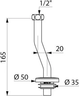 Produktbild von Delabie Spülrohr für Urinal G1/2 D35mm