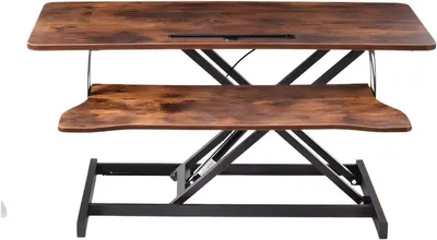 Produktbild von Ergonomischer Worktrainer Schreibtischaufsatz – Laptopständer & Workstation – 94 cm – Braun – Höhenverstellbar