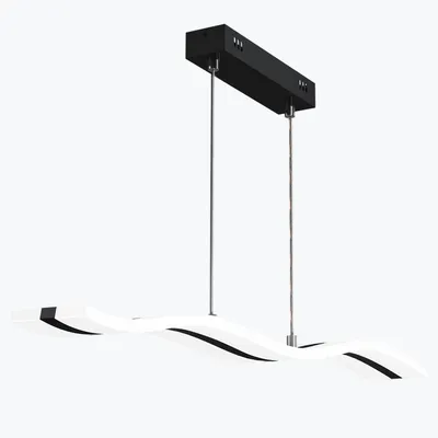 Produktbild von Mai & Mai Pendelleuchte 97cm LED Hängelampe Dimmbar mit Fernbedienung 3000K/4000K/6000K Verstellbares Kabel 36W Sandschwarz Hängeleuchte für Esszimmer Wohnzimmer Schlafzimmer